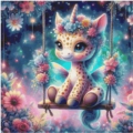 Giraffe on Swing