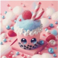 30x30 50Farben Bubble Tea Strawberry