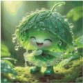 40x40 45Farben Rain Drop Green