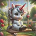 40x40 45Farben Unicorn on Swing