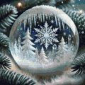 50x50 42 FarbenGlass Ball with Snowflake“