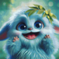 50x50 50 Farben Diamond Painting Bild „blue cute Monster“