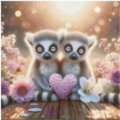 Twin Sisters in Valentine Love 60x60 120Farben