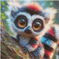 60x60 60Farben Colorful Lemur