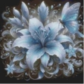 60x60cm 60Farben Ice Blue Glitter Lilie