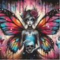60x60 60Farben Skull Butterfly Girl