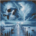 70x70 60Farben Blue Skull Beach
