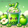 Diamond Painting Bild „Apple Splash Blubble Tea“
