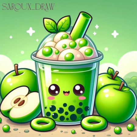 Diamond Painting Bild „Apple Splash Blubble Tea“