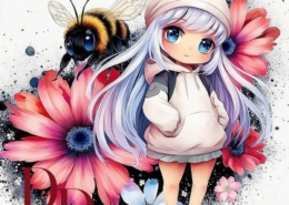 Bee Magic Anime Girl 80x80 cm 273 Farben