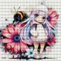 Bee Magic Anime Girl 80x80 cm 273 Farben Vorschau
