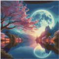 Blossom City at Night 80Farben 60x60