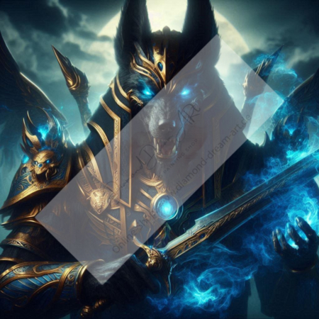 Diamond Painting Bild „Blue Anubis“
