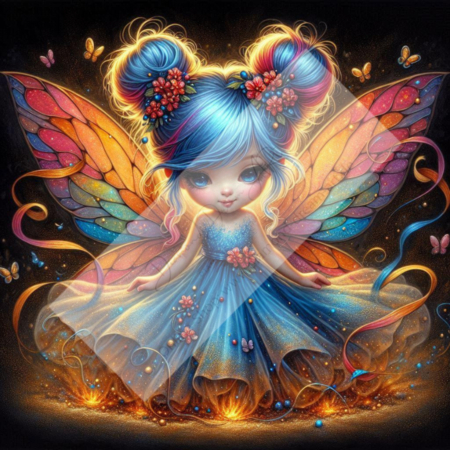 Diamond Painting Bild „Blue Hair Fairy“