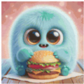 Blue Hamburger Monster 80Farben 30x30