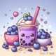 Diamond Painting Bild „Blueberry Bubble Tea“