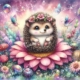 Diamond Painting Bild „Blumiger Igel“