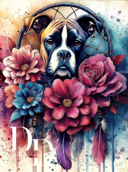 Bulldog dream catcher 60x80 cm 292 Farben