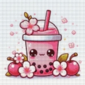 Diamond Painting Bild „Cherryblossom Bubble Tea“