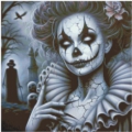 Creepy Clown Girl 60x60 cm 50 Farben