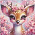 Diamond Painting Bild „Feline das Bambi“ Pixel 60x60 Cm 200 Farben
