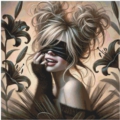 Diamond Painting Bild „Fiery Gaze“ Pixel 60x60 cm 134 Farben