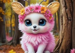 Diamond Painting Bild „Pinky Forest Bee“