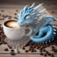 Diamond Painting Bild „Sleepy Coffee Dragon“