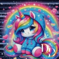 Diamond Painting Bild „Unicorn Rainbow Girl“60x60 cm 272 Farben_RealPreview