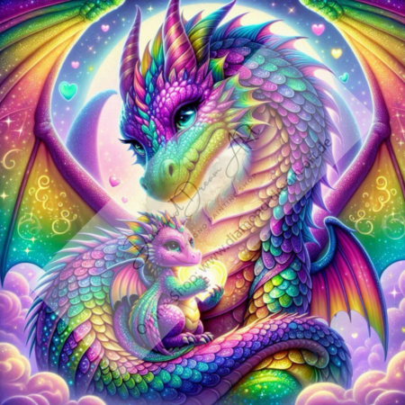 Diamond Painting Bild „Dragon Family 2“