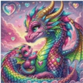 Dragon Family 50x50 200Farben