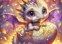 Diamond Painting Bild „Dragon magic of the Egg“