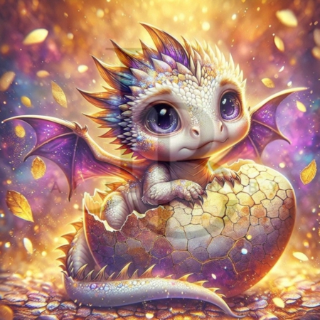 Diamond Painting Bild „Dragon magic of the Egg“