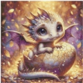 Dragon magic of the Egg Pixel 50x50 cm 50 Farben