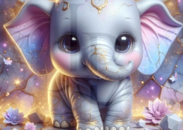 Diamond Painting Bild „Elephant of the golden Mosaic“