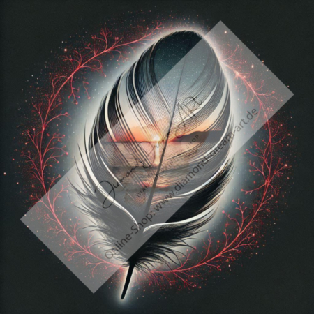 Diamond Painting Bild „Feather in the Sunset“
