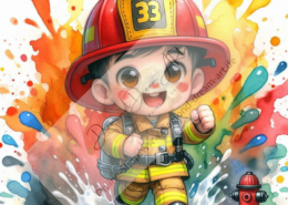 Diamond Painting Bild „Feuerwehr Boy“