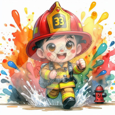 Diamond Painting Bild „Feuerwehr Boy“
