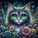 Diamond Painting Bild „Flower Cat“