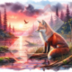 Diamond Painting Bild „Fox at the lake“