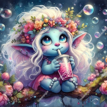 Diamond Painting Bild „Hermine with Bubble Tea“