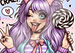 Diamond Painting Bild "I Am Crazy Girl Lilac"