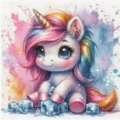 Ice cubes Unicorn 50x50 100Farben
