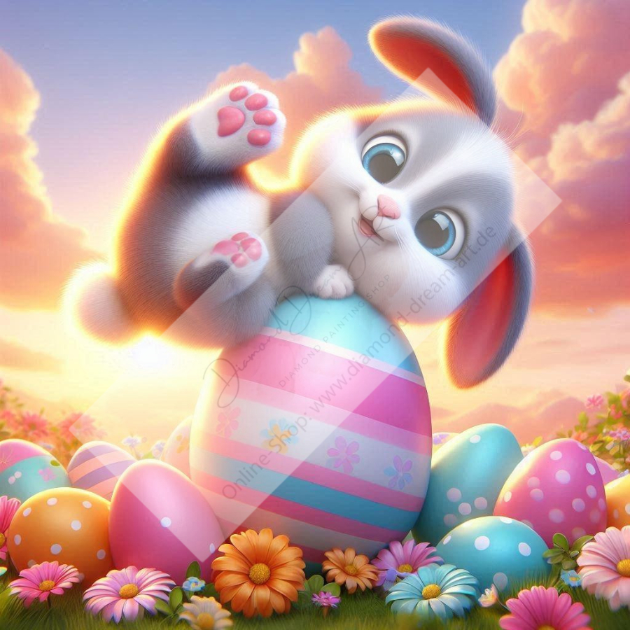 Diamond Painting Bild „Jumping Bunny“