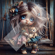 Diamond Painting Bild „Kira and her Teddy“