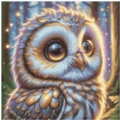 Magic of golden Owl 40x40 cm Pixel 50 Farben