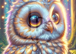 Diamond Painting Bild „Magic of golden Owl“