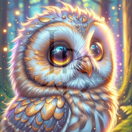 Diamond Painting Bild „Magic of golden Owl“