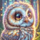 Diamond Painting Bild „Magic of golden Owl“