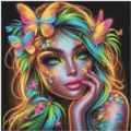 Neon Lights Butterfly Fairy 80 Farben 60x60